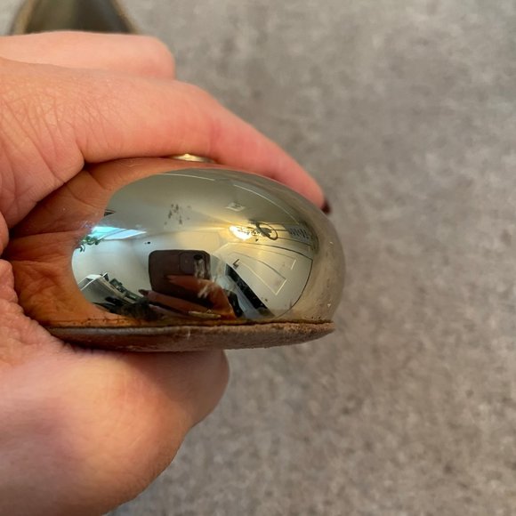 TORY BURCH Kaitlin Metallic Gold Toe Quilted Chunky Heel Size 10 - Picture 8 of 10